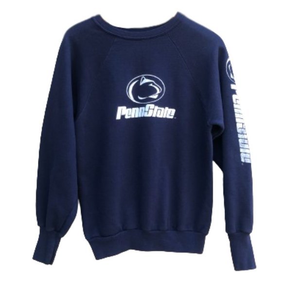 Vintage 80s Penn State Crewneck Crew Neck Sweatshirt Pullover Signal USA S/M - Picture 1 of 17